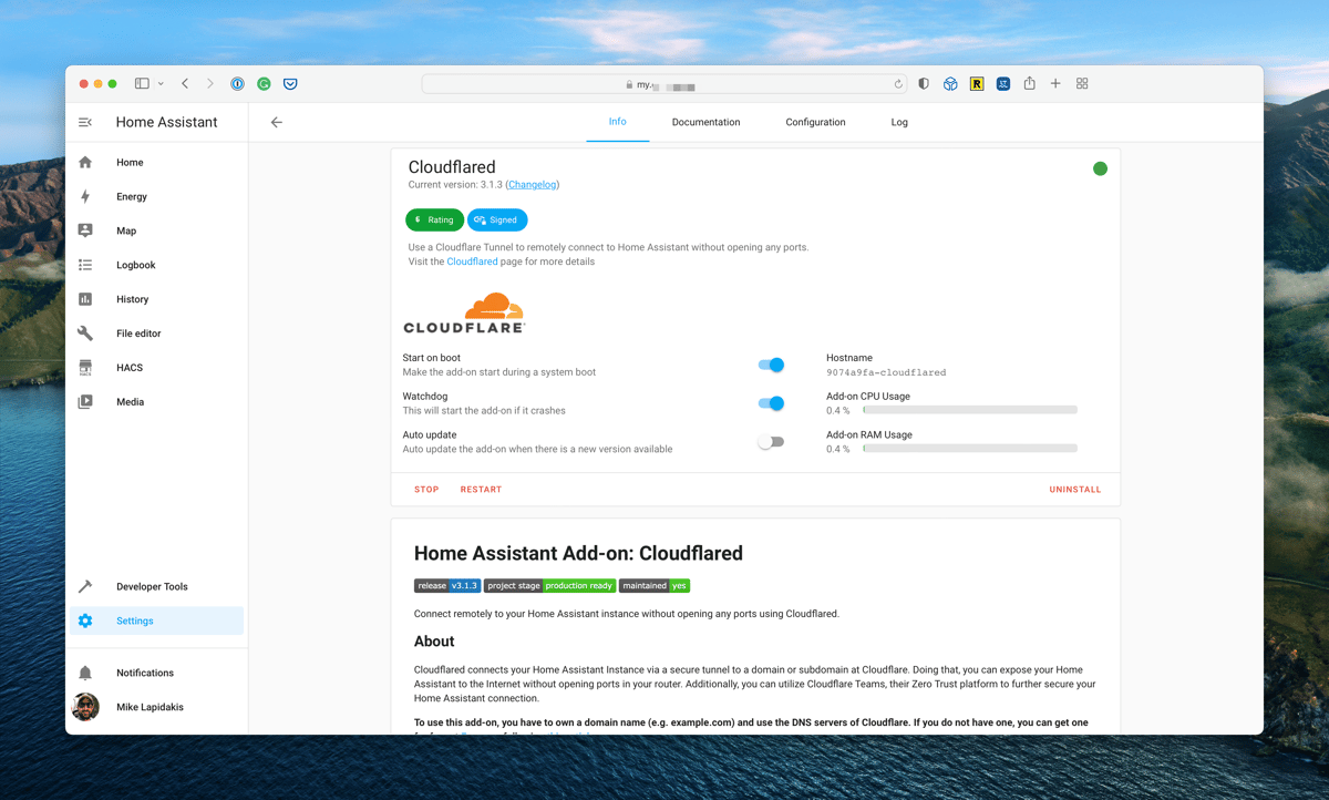 Cloudflare Home Assistant Add On
