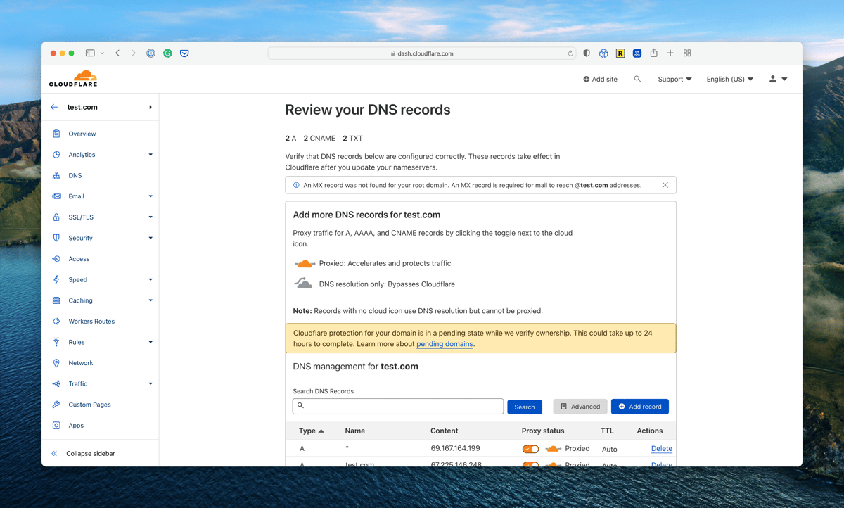 Cloudflare Add New Domain
